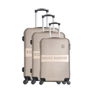 Sada 3 béžových cestovních kufrů na kolečkách GERARD PASQUIER Classa Valises
