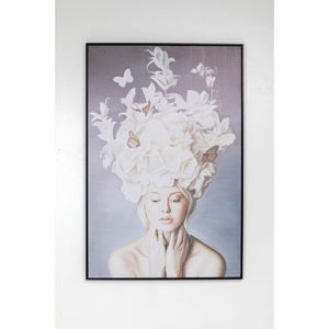 Obraz v rámu Kare Design Lady White Flowers, 80 x 120 cm