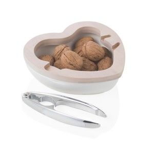 Louskáček na ořechy s porcelánovou miskou Brandani Heart