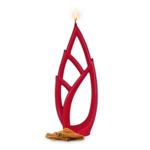 Červená vonná svíčka s vůní skořice Alusi Livia Grande, 6 hodin hoření