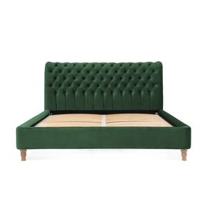 Zelená postel z bukového dřeva Vivonita Allon, 140 x 200 cm