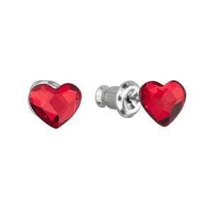 Červené náušnice se Swarovski krystaly ve tvaru srdce Je Veux Heart, ⌀ 7 mm