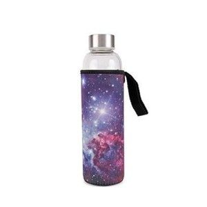 Skleněná láhev v neoprénovém obalu Kikkerland Galaxy, 600 ml