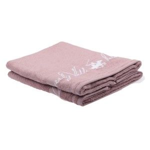 Sada 2 světle růžových ručníků Beverly Hills Polo Club Tommy Yazi, 50 x 100 cm