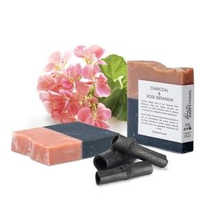 Přírodní mýdlo s aktivním uhlím a vůní růže HF Living