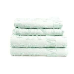 Set 2 zelených ručníků a 2 osušek z bavlny Casa Di Bassi Typo