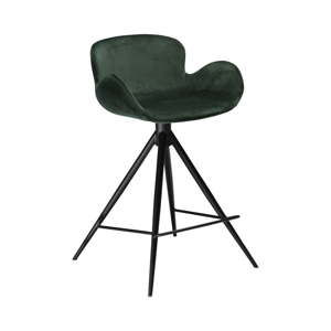 Tmavě zelená barová židle DAN–FORM Denmark Gaia Velvet, výška 87 cm