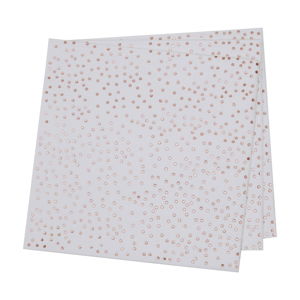 Sada 16 papírových ubrousků Neviti Rose Gold Dots, 16,5 x 16,5 cm