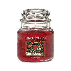 Vonná svíčka Yankee Candle Věnec z červených jablíček, doba hoření 65 - 90 hodin