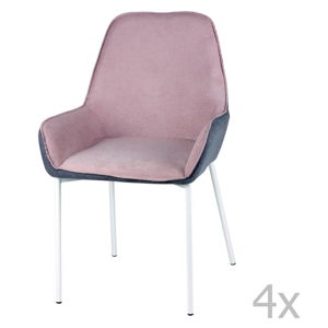 Sada 4 světle růžových jídelních židlí sømcasa Martina