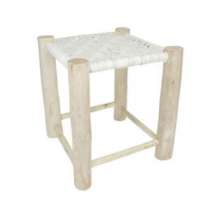 Bílá dřevěná stolička HF Living, 40 x 40 cm
