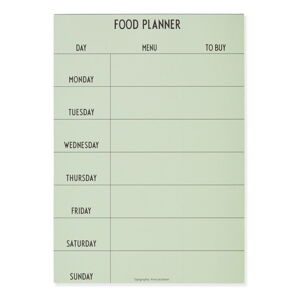 Zelený týdenní jídelní plánovač Design Letters Food