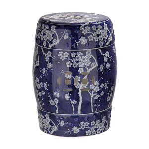 Tmavě modrý keramický stolek vhodný do exteriéru Safavieh Japan, ø 33 cm