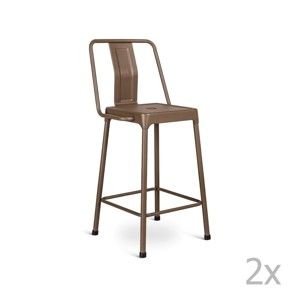 Sada 2 hnědých barových židlí Design Twist Magoye