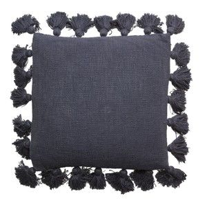 Tmavě modrý bavlněný polštář Bloomingville Cushion Mero, 45 x 45 cm