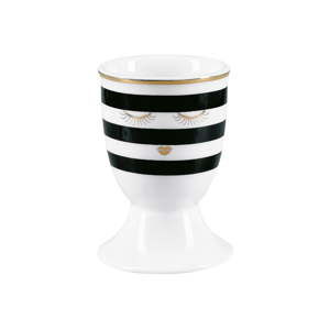 Černě pruhovaný keramický šálek na vajíčka Miss Étoile Stripes