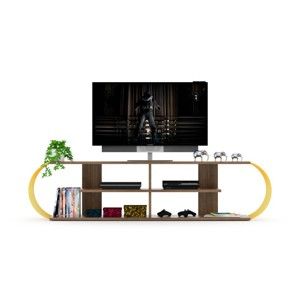 TV stolek s detaily v dekoru ořechového dřeva Monty