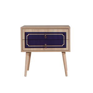 Noční stolek se 2 zásuvkami Two Blue Classic, 40 x 60 cm