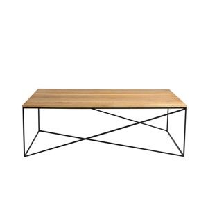 Konferenční stolek s černým podnožím a dubovou deskou Custom Form Memo, délka 140 cm