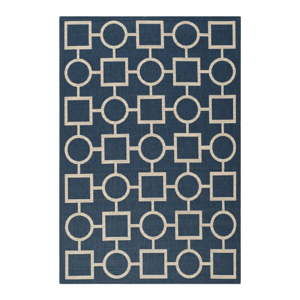 Modro-béžový koberec vhodný do exteriéru Safavieh Capri, 90 x 150 cm