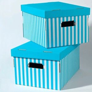 Sada 2 modrých úložných boxů Compactor Aqua
