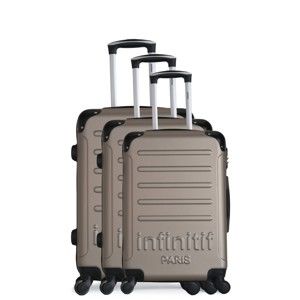 Sada 3 cestovních kufrů ve zlaté barvě na kolečkách Infinitif Horten-A