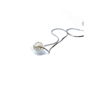 Skleněný náhrdelník ve stříbrné barvě Ko-ra-le Precious Wired