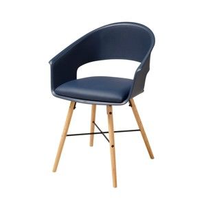 Modrá jídelní židle s podnožím z bukového dřeva Actona Ivar