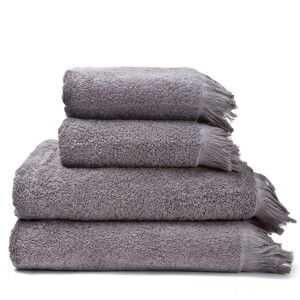 Set 2 šedých bavlněných ručníků a 2 osušek Casa Di Bassi Bath
