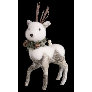 Bílá vánoční dekorace Unimasa Deer, výška 32 cm