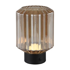 Černo-béžová stmívatelná LED stolní lampa se skleněným stínidlem (výška 19,5 cm) Lord – Trio
