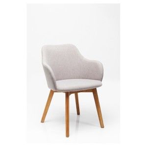 Šedá židle s nohami z dubového dřeva Kare Design