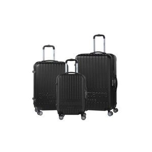 Sada 3 černých cestovních kufrů na kolečkách se kódovým zámkem SINEQUANONE