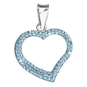Modrý přívěsek ze stříbra se Swarovski krystaly ve tvaru srdce Je Veux Marisso