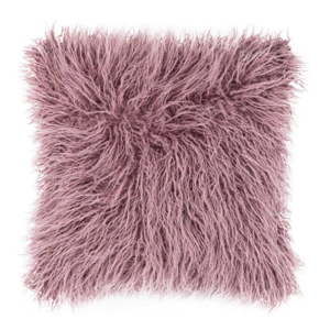 Růžový chlupatý polštář Tiseco Home Studio Mohair, 45 x 45 cm