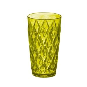 Olivově zelená plastová sklenice Koziol, 450 ml