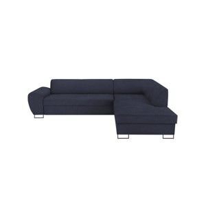 Tmavě modrá rohová rozkládací pohovka s úložným prostorem Kooko Home XL Right Corner Sofa Puro