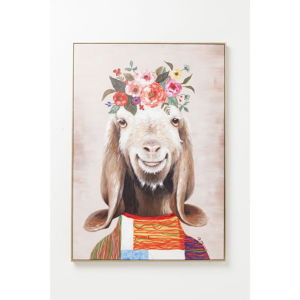 Nástěnný obraz Kare Design Flowers Goat, 102 x 72 cm