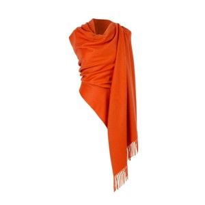 Oranžový kašmírový šátek Hogarth, 190 x 70 cm