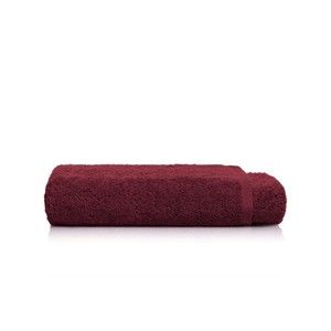 Vínově červený bavlněný ručník Maison Carezza Marshan, 50 x 100 cm