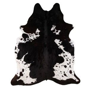 Černo-bílá pravá hovězí kůže Arctic Fur Nero Creamy, 193 x 170 cm