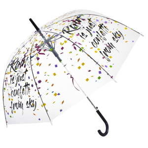 Transparentní holový deštník Ambiance Confetti, ⌀ 100 cm