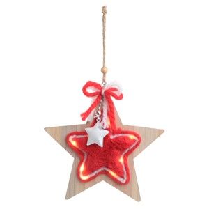 Vánoční dřevěná světelná dekorace ve tvaru hvězdy InArt Jade