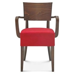 Dřevěná židle s červeným polstrováním Fameg Else
