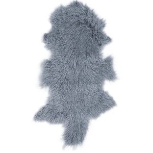Tmavě modrá ovčí kožešina s dlouhým chlupem Arctic Fur Hyggur, 85 x 50 cm