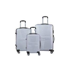 Sada 3 šedých cestovních kufrů na kolečkách se zámkem SINEQUANONE