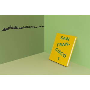 Černá nástěnná dekorace se siluetou města The Line San Francisco