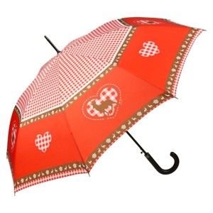 Červený holový deštník Von Lilienfeld Deer and Heart