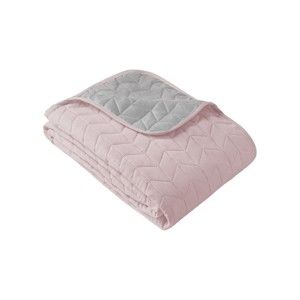 Růžovo-šedý oboustranný přehoz přes postel Slowdeco So Simply, 170 x 210 cm