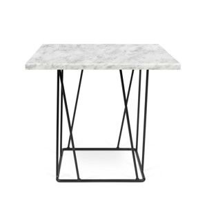 Bílý mramorový konferenční stolek s černými nohami TemaHome Helix, 50 cm